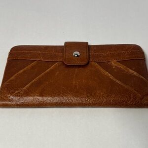 Hobo brown leather vintage wallet billfold